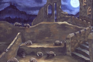 badger illustration painting